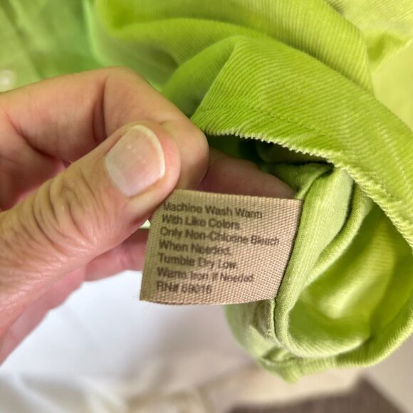 Paradise Collection Lime Green Fine Wale Corduroy LS Classic Button Up Shirt XXL - Picture 9 of 15